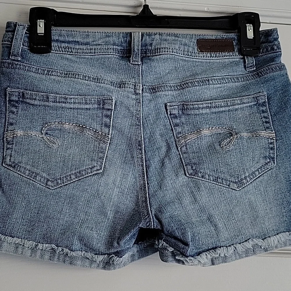 Justice Girl's Simply Low Cuffed Distressed Denim Shorts